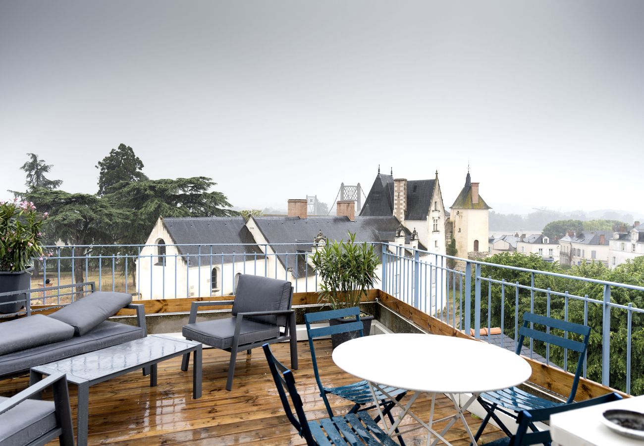 Appartement à Ancenis - Grand gîte - terrasse vue sur Loire et Château d'Ancenis
