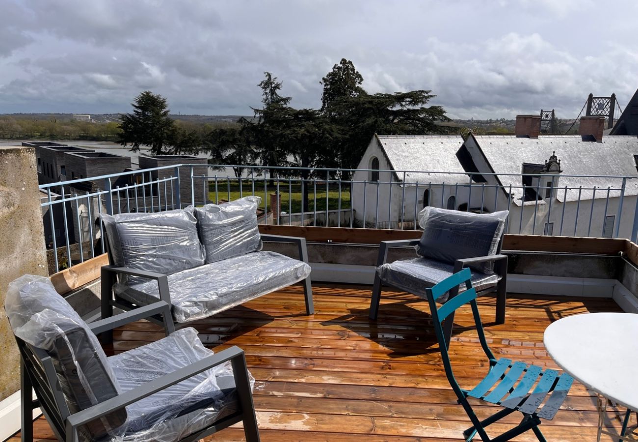 Appartement à Ancenis - Grand gîte - terrasse vue sur Loire et Château d'Ancenis