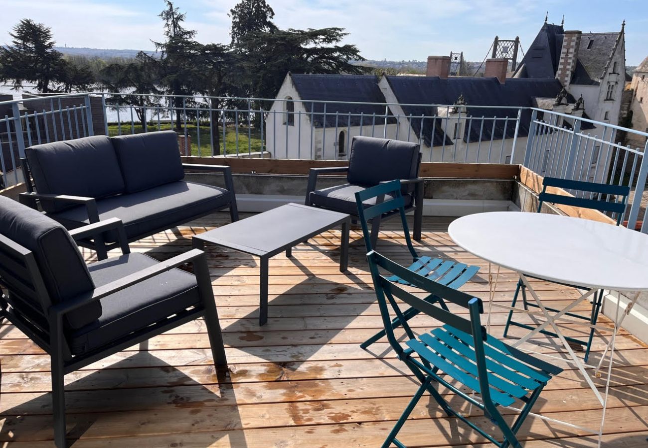 Appartement à Ancenis - Grand gîte - terrasse vue sur Loire et Château d'Ancenis